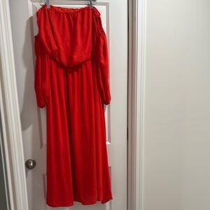 Ashley Stewart Scarlet Off-Shoulder Sleeve Dress